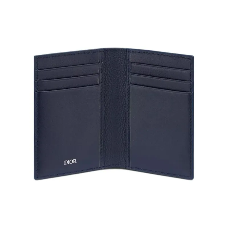 DIOR Calfskin Card Holder Men's Marine Blue-2