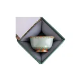 Ru Kiln Dunhuang Press Hand Cup-Blue[Gift Box Set]/200mL below
