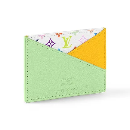 LOUIS VUITTON X Takashi Murakami Criss Cross Card Holder Multicolored/Green Tea/Gingko Yellow-1