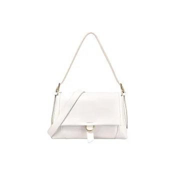 DISSONA Sheepskin Crossbody Bag, Shoulder Bag Large Size Women's White