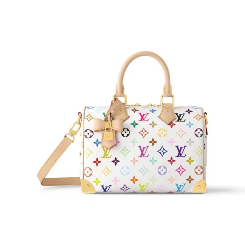 LOUIS VUITTON X Takashi Murakami Speedy Bandouliere 25 White Multicolored