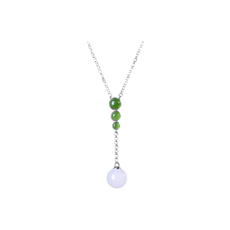 Jade Ink Love Minimalist Style Versatile White Jade Women's-0