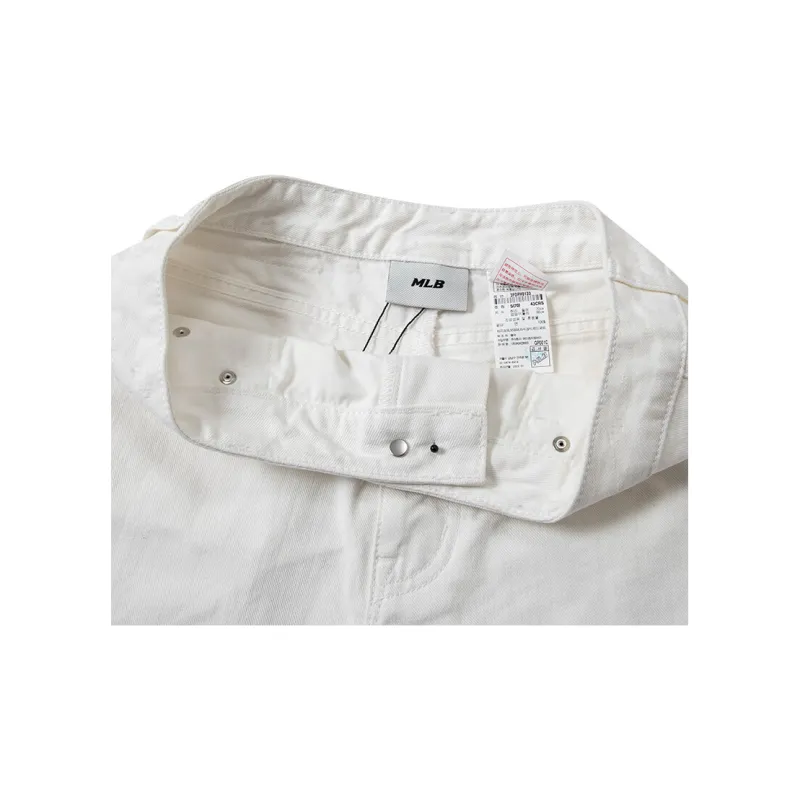 MLB SS23 Heart Heart Series Denim Shorts Women's White-5
