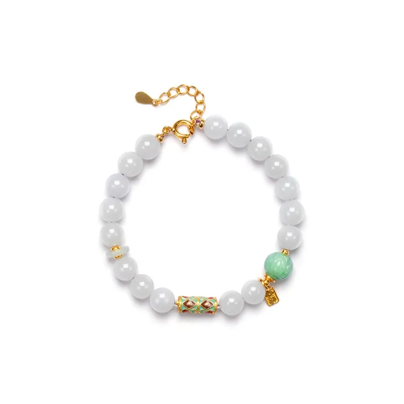 Green Craftsman Glutinous Jade Jadeite Bracelets Women's-0