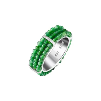 Green Craftsman Glutinous Jade Jadeite Rings Women's