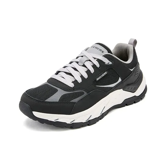 Skechers Non slip Lightweight Low Top Running Shoes Men's Black-2