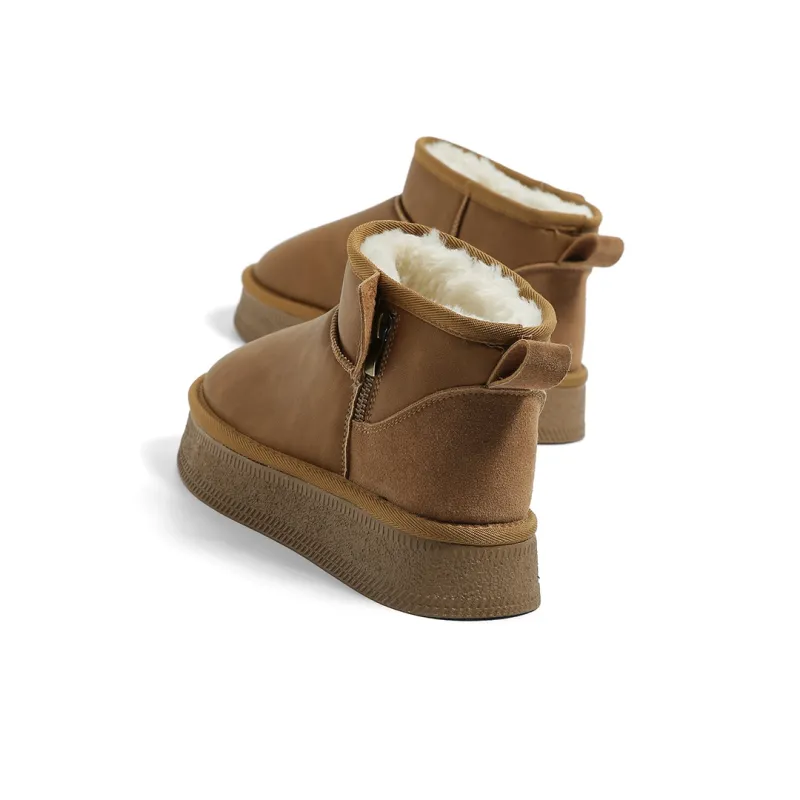 HUANQIU Warm Wear Resistant Slip Resistant Short Snow Boots Women's-5