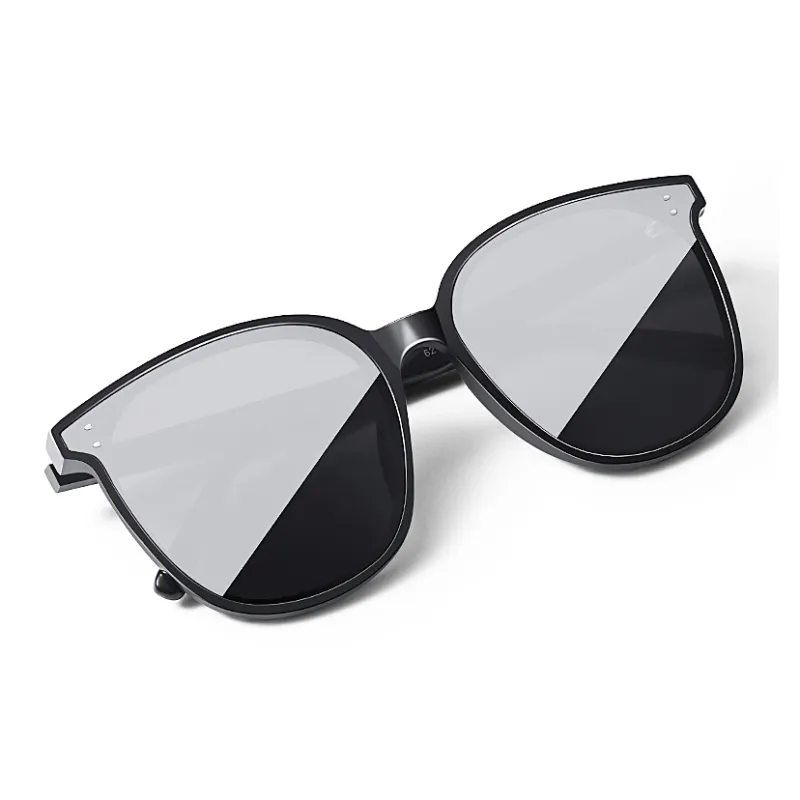 VEGOOS TR/Memory Plastic Square Sunglasses Unisex Black Frame-12