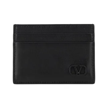 Valentino GARAVANI Cow Leather Wallets Card Holders Men's Black
