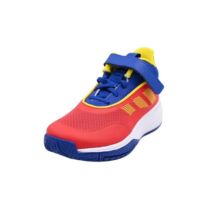 Adidas OwnTheGame Abrasion Resistant Mid Top Children's Basketball Shoes Red/Blue/Yellow Kids'-3