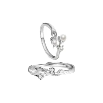 CLARKIA FLOWER S999 Fine Silver Rings Women's