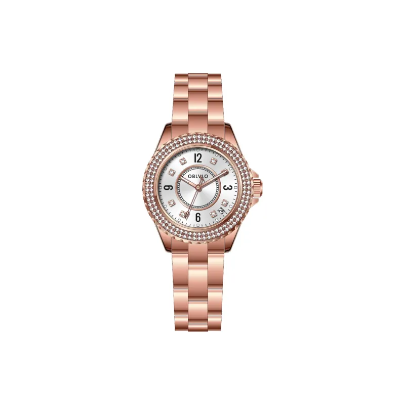 OBLVLO Automatic Mechanical Movement Stainless Steel Strap Watch Women's Watch Silver Dial-17