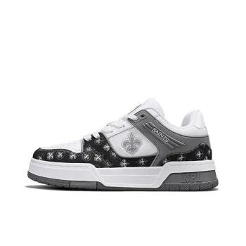 NFL TR Neo New Orleans Saints Abrasion Resistant Slip Resistant Low Top Skateboard Shoes Unisex White Gray