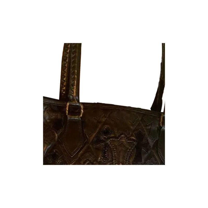 Chrome Hearts Leather Tote Bag Shopping Bag Shoulder Bag Handbag Women's Black-4