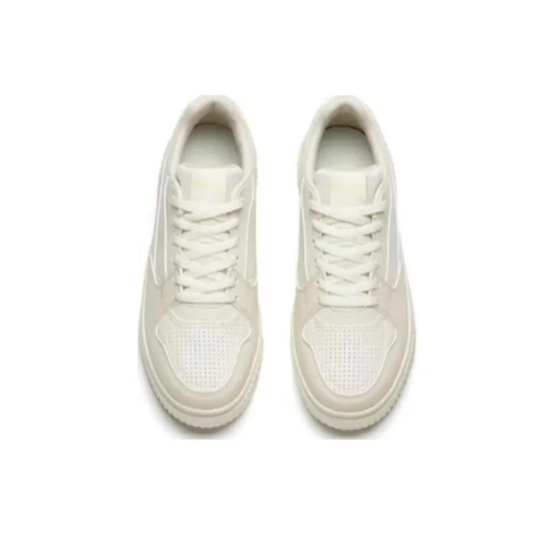 Anta Cookie Shoes Anti Slip Wear Resistant Low Top Skateboard Shoes Women's White Black-1