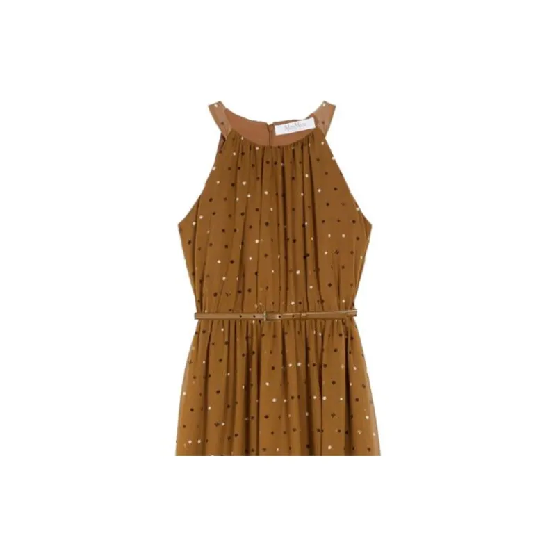 MaxMara Sleeveless Dress Women's Brown-4