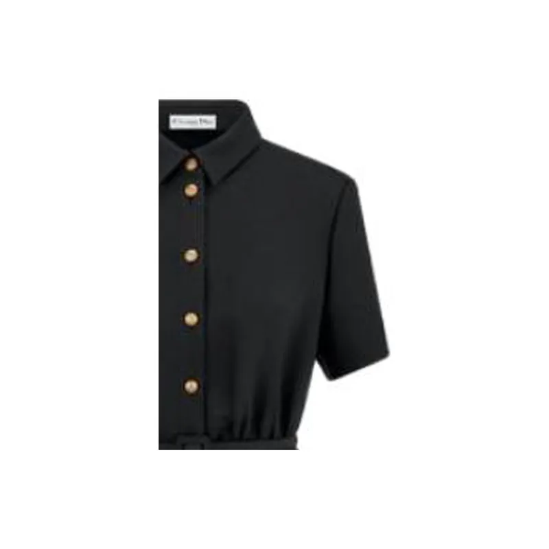 DIOR Short-Sleeved Dresses Women's Black-4