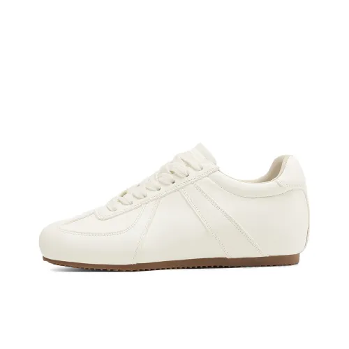 BOERDIQI German Army Trainers Low Top Casual Shoes Women's White