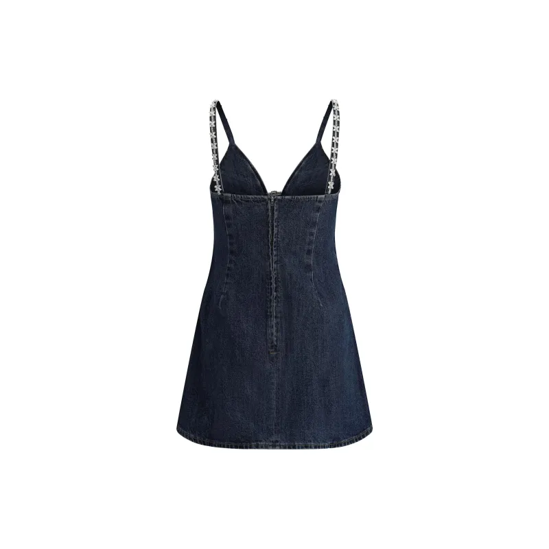 Self portrait Strappy Denim Mini Dress-1