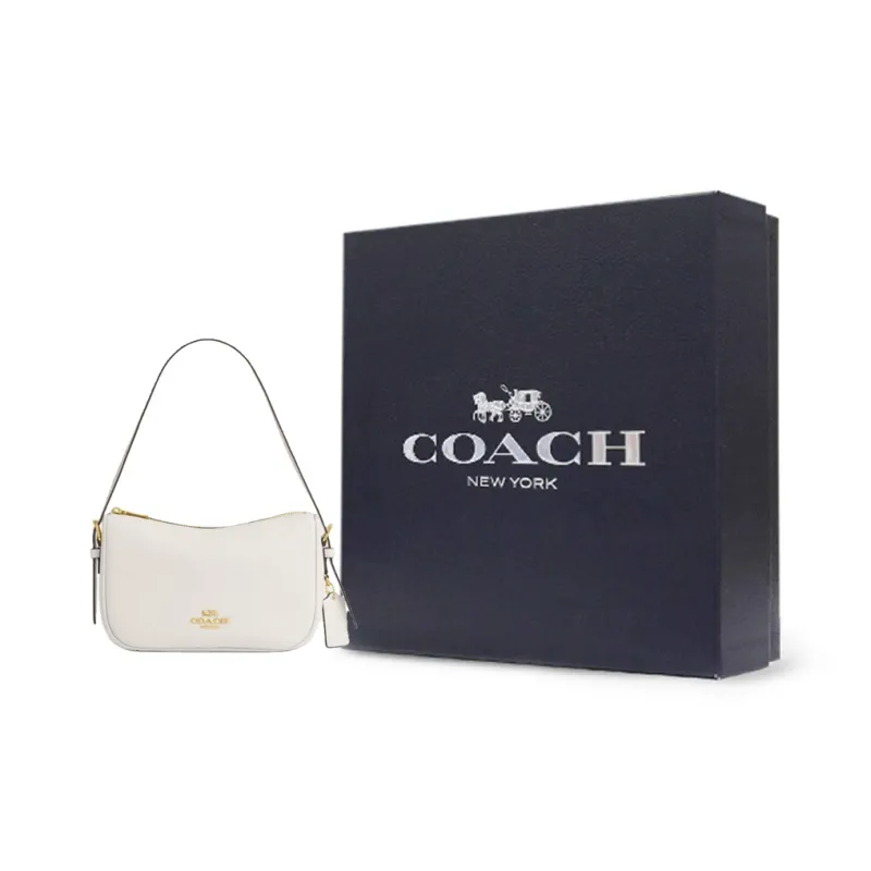 COACH Kailey Cow Leather Handbag, Shoulder Bag Medium Size Women's Chalk White-4