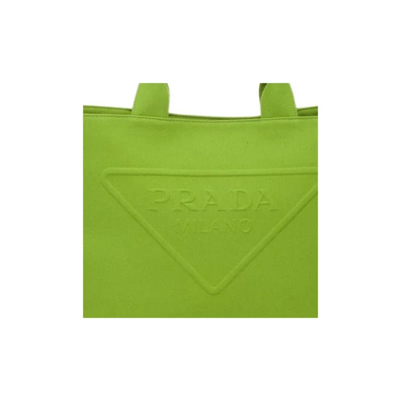 PRADA Canvas Tote Bag Shopping Bag Canvas Bag Shoulder Bag Crossbody Bag Handbag Men's Green-4