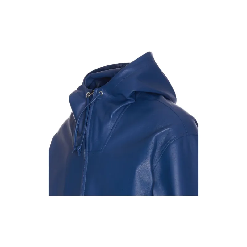 Bottega Veneta Zip Hooded Leather Jacket-2
