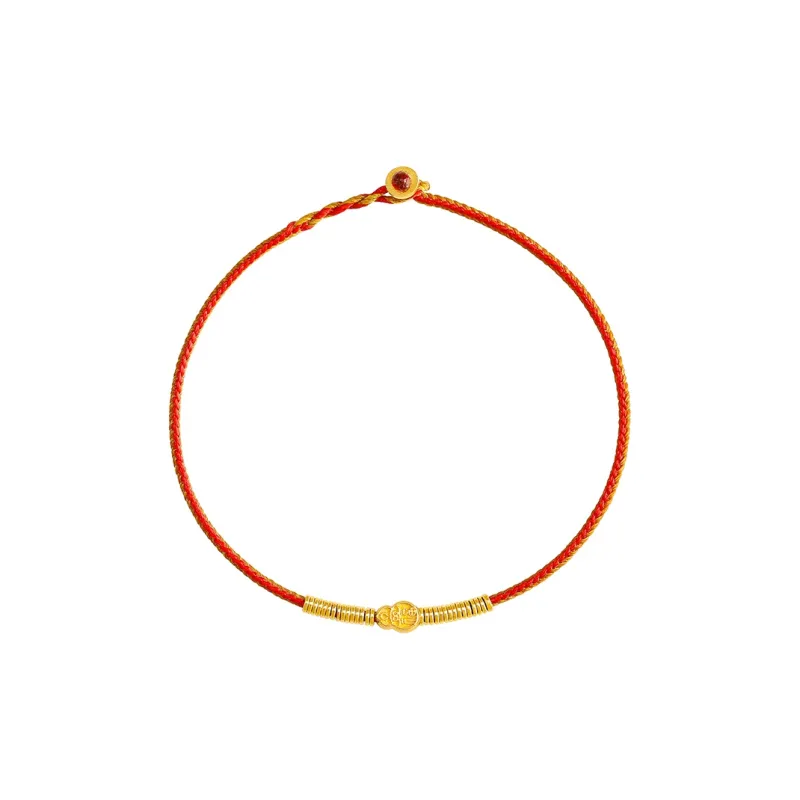 REDYEAR Blessing Wealth Small Gourd # Good Luck Solid Gold 999 Fixed Price Gold Bracelet Unisex-0