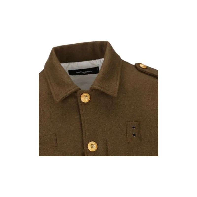 DSQUARED 2 Military Epaulette Button Up Jacket-2