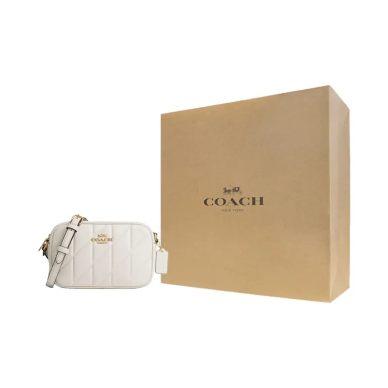 COACH Jamie Sheepskin Camera Bag, Crossbody Bag, Shoulder Bag Trumpets Women's Chalk White-4