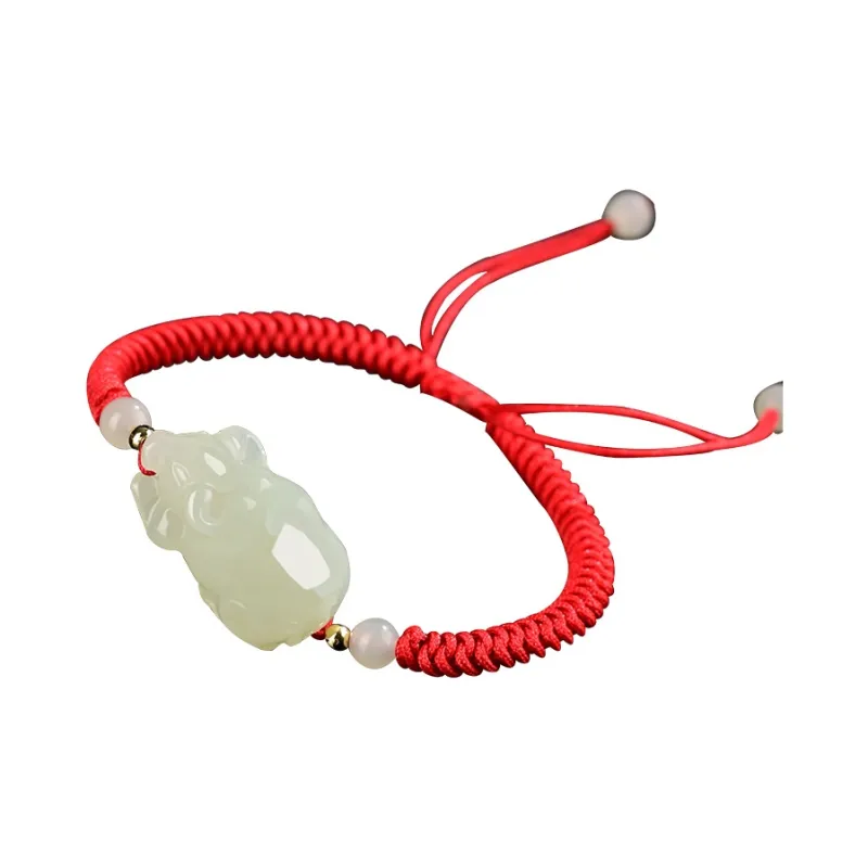 KUNYUYAO Hetian Jade Bracelets Pale Greenish White Jade Unisex-4
