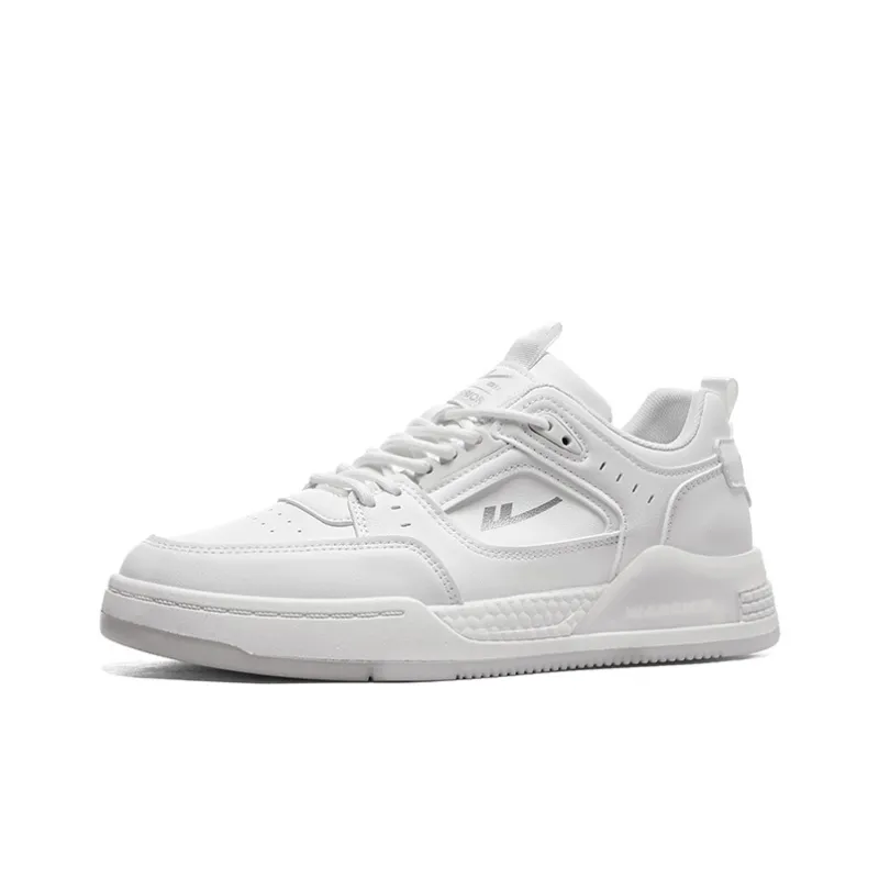 Warrior White Sneakers Air Force 1 Wear Resistant Breathable Slip Resistant Low Top Skateboard Shoes Men's White-1