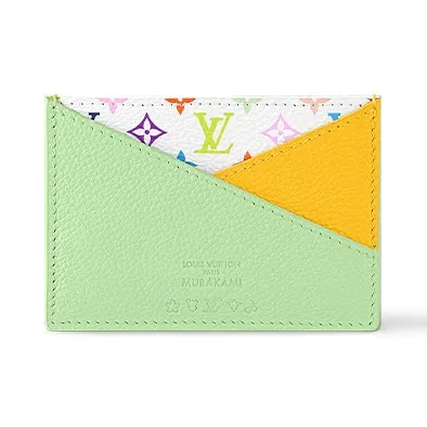 LOUIS VUITTON X Takashi Murakami Criss-Cross Card Holder Multicolored/Green Tea/Gingko Yellow