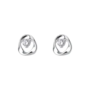 QIANCHANG S999 Fine Silver Stud Earrings Women's