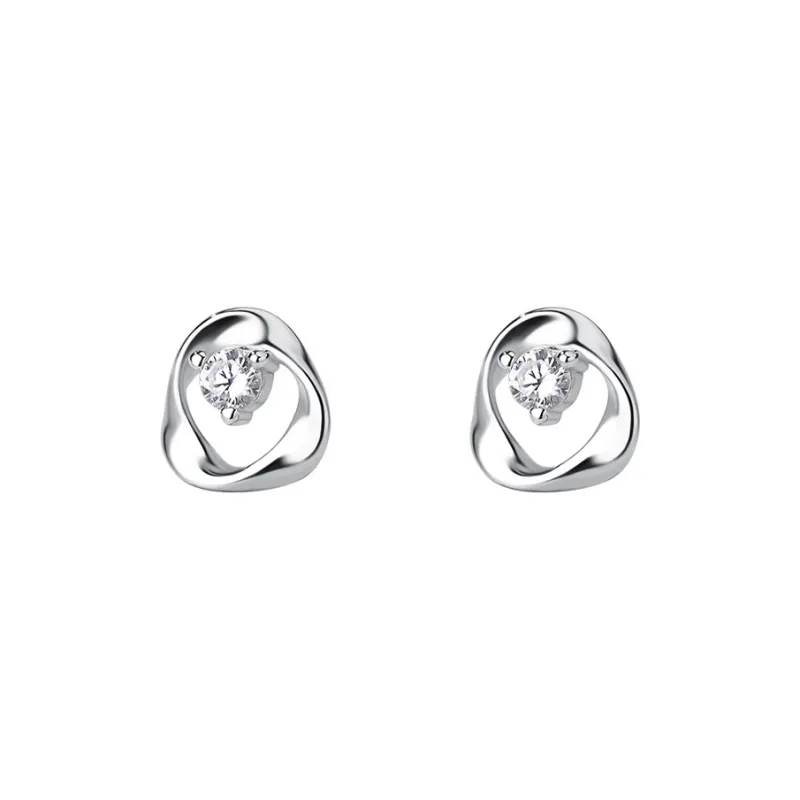 QIANCHANG S999 Fine Silver Stud Earrings Women's-0