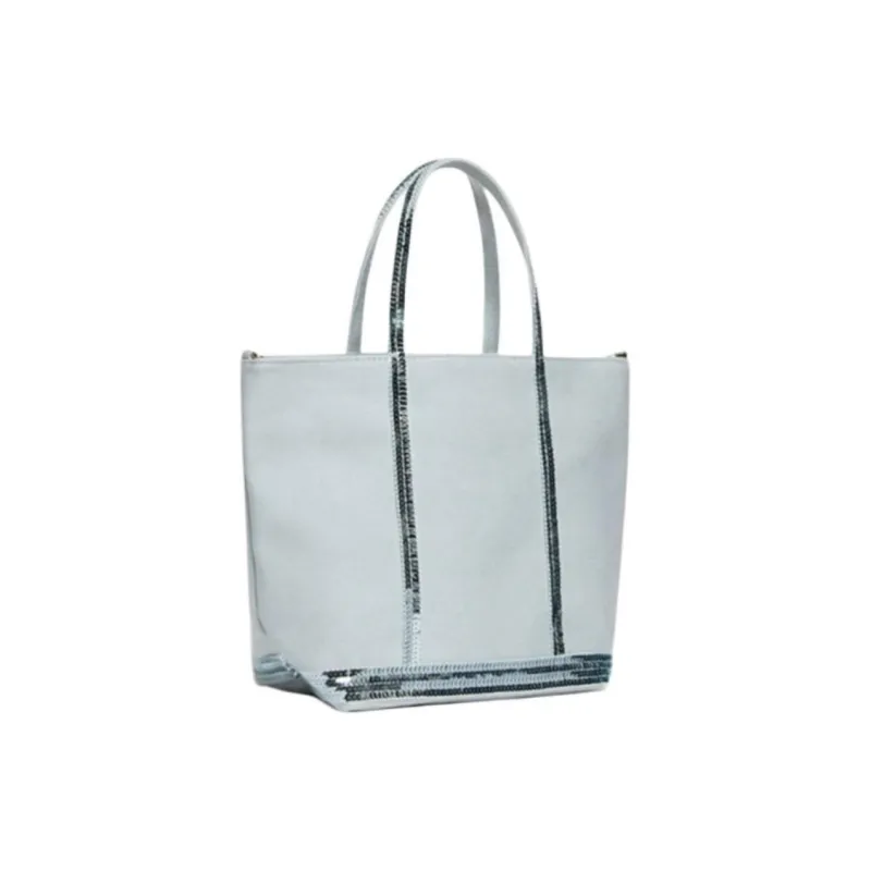 Vanessa Bruno Cotton Tote Bag, Shopping Bag, Handbag, Shoulder Bag Women's Sky Blue-2