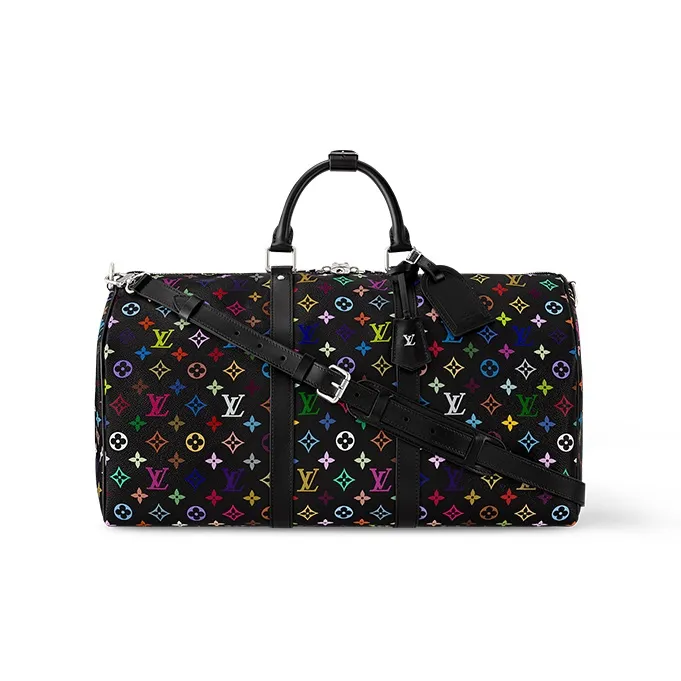 LOUIS VUITTON X Takashi Murakami Keepall Bandouliere 50 Black Multicolored + An Exclusive Offer With Apple Pay!-0