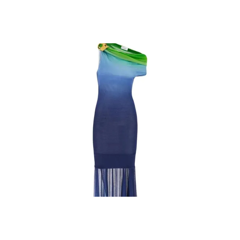 Ferragamo Short-Sleeved Dresses Women's Blue-3
