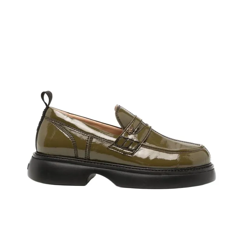 GANNI Loafers Women's Green-1