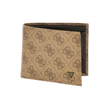 GUESS Genuine Leather Wallet Men's Light Brown