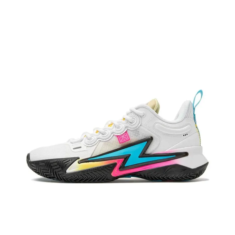 LiNing Abrasion Resistant Breathable Low Top Basketball Shoes Unisex White-0