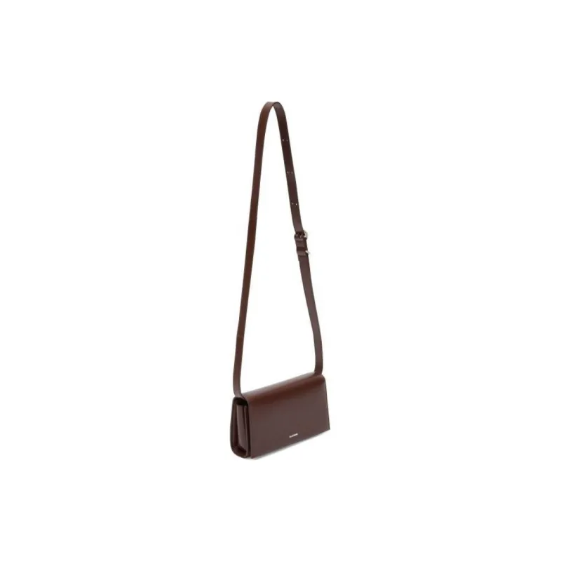 JIL SANDER Calfskin Shoulder Bag, Crossbody Bag Women's Brown-1