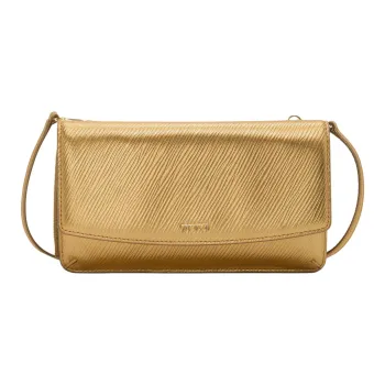 TUMI Leather Crossbody Wallets Women's Gold-Colored