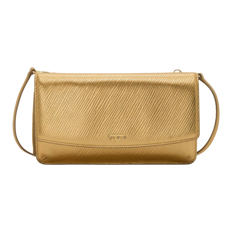 TUMI Leather Crossbody Wallets Women's Gold-Colored-0