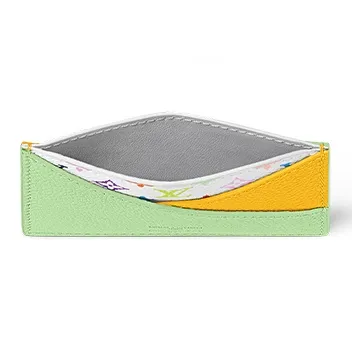 LOUIS VUITTON X Takashi Murakami Criss Cross Card Holder Multicolored/Green Tea/Gingko Yellow-3