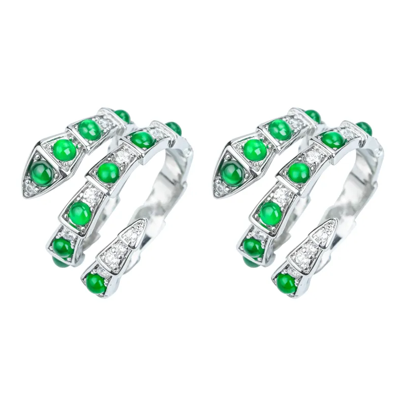 CUIYURIJI Ice Glutinous Jadeite Rings Unisex-8