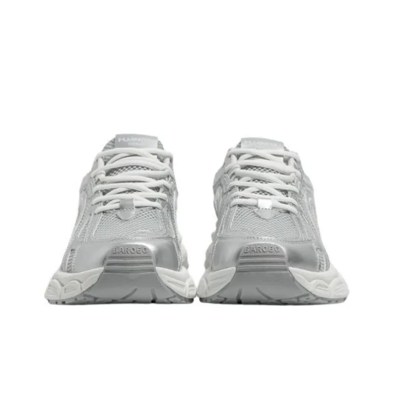 HUANQIU Durable Warm Low Top Chunky Sneakers Men's Silver-5