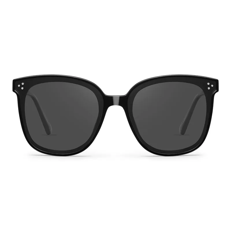 VEGOOS TR/Memory Plastic Square Sunglasses Unisex Black Frame-5