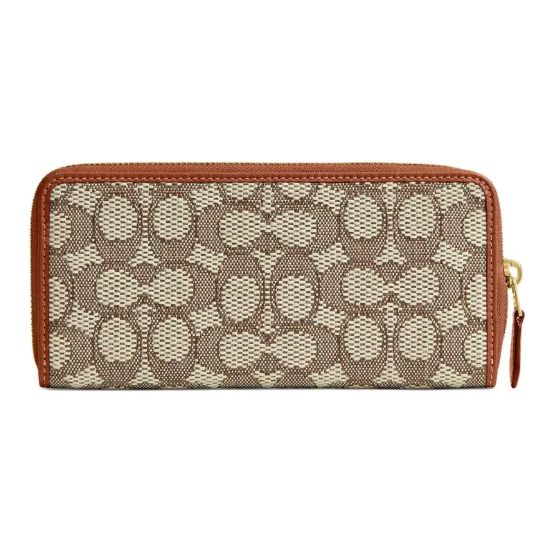 COACH Jacquard Wallet Small Size Women's Cocoa-Painted Amber-1
