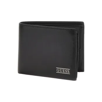 GUESS Genuine Leather Wallet Men's Black