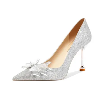 Crelinkxlat Princess Crystal Shoes Slim Heel High Heels Women's
